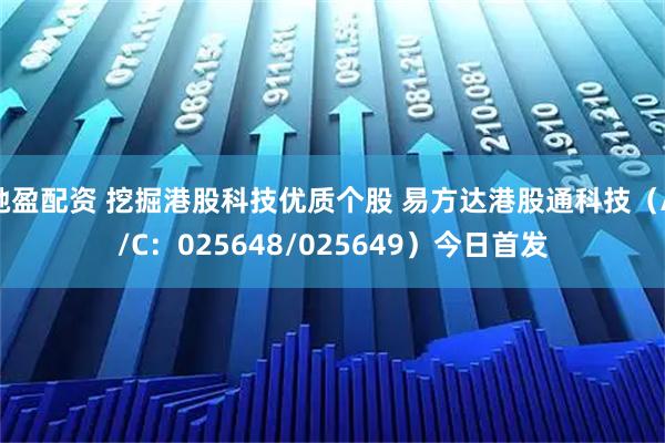 驰盈配资 挖掘港股科技优质个股 易方达港股通科技（A/C：025648/025649）今日首发