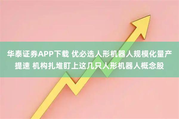 华泰证券APP下载 优必选人形机器人规模化量产提速 机构扎堆盯上这几只人形机器人概念股